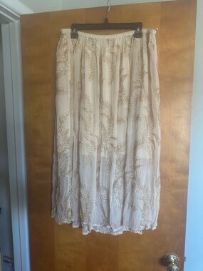 J. Crew Cream Maxi Skirt with Sequin Embroidery